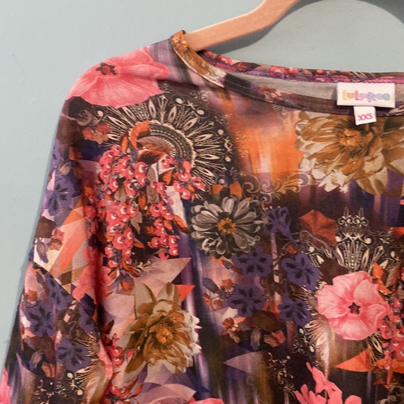 LuLaRoe HiLow Floral Dress Size XXS EUC - Picture 4 of 5